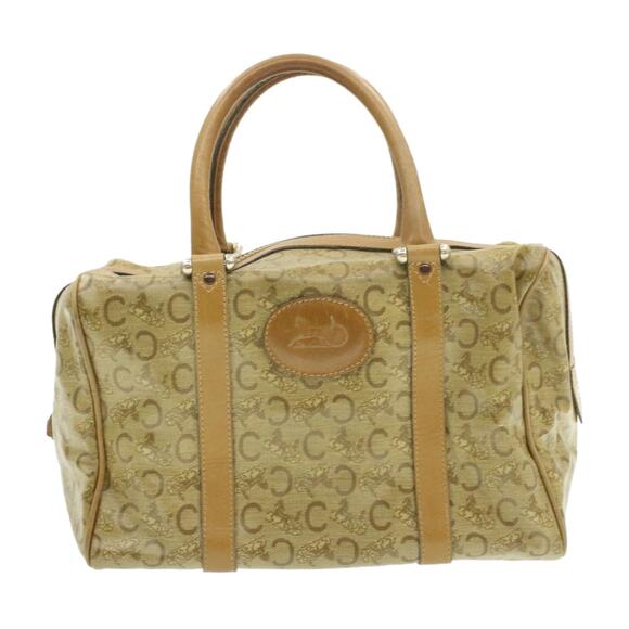 CELINE C Macadam Horse Carriage Hand Bag Pvc Leather Beige - Picture 2 of 16